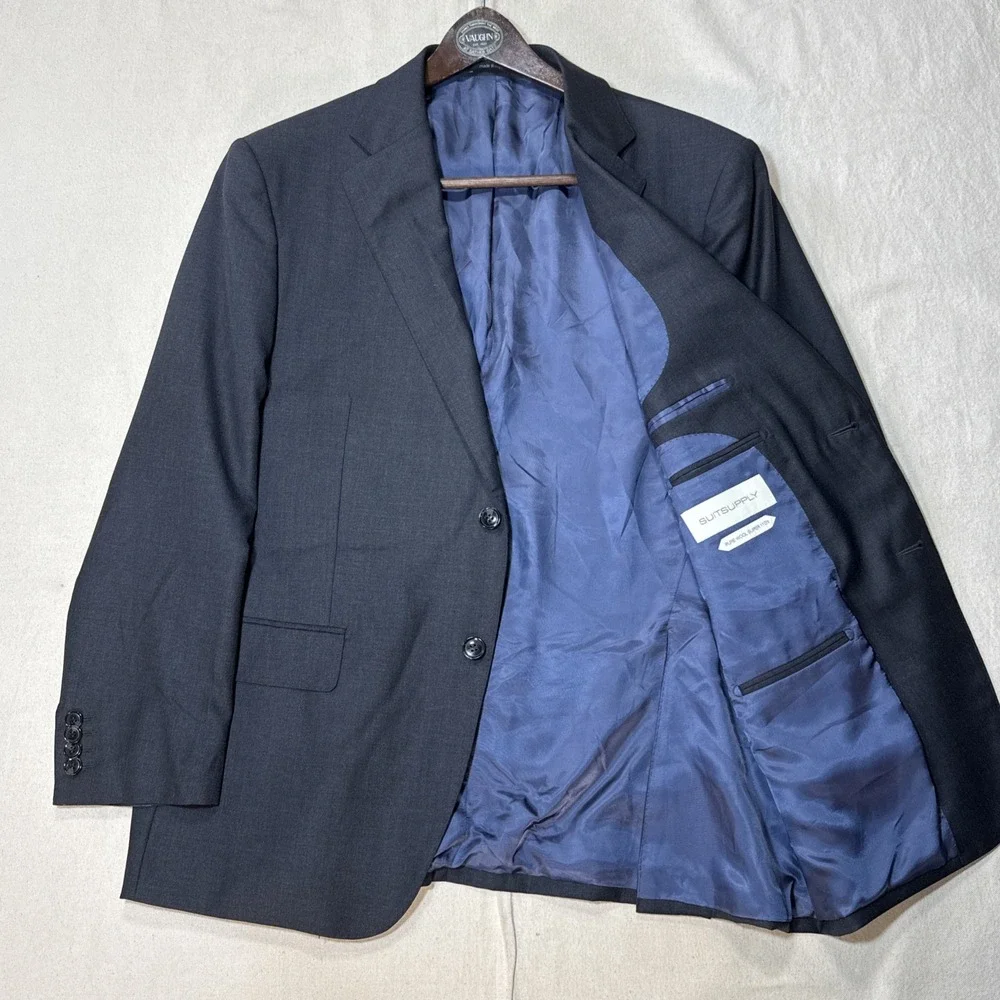 Suitsupply Wool Super 110s Vitale Barberis Canonico Napoli Gray Blazer Size 44S